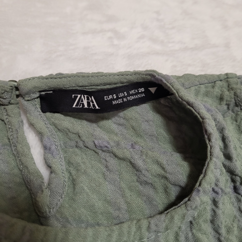 Zara Green Long Sleeve Flutter Sundress - Picture 3 of 9